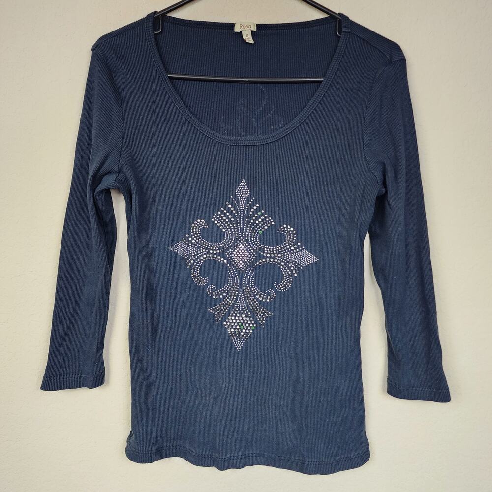 Reba Small Black Half Sleeve Shirt Top